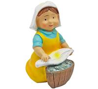 Tradineur - Figura de lavandera Naïf para Belén, marmolina, Figura de Oficio Decorativa para Nacimiento, Pesebre, Navidad, Adorno Tradicional - 8 x 4,5 x 5,2 cm