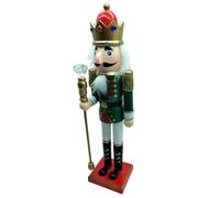Tradineur - Figura de Soldado Cascanueces Navideño - Fabricado en Madera - Incluye Palanca para Abrir el Cascanueces - Artículo para decoración navideña - 38 x 10 x 8 cm - Modelo Aleatorio