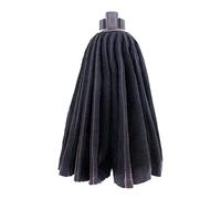 Tradineur - Fregona Ballarina de microfibra ecológica, súper absorbente, no deja rastro, mayor durabilidad, rosca universal (Negro - 30 cm - 1 unidad)