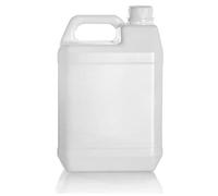 Tradineur - Garrafa de plástico translúcido, apta para uso alimentario, bidón, tangue, jarra, ideal para almacenar y transportar agua, bebidas, líquidos (5 litros)
