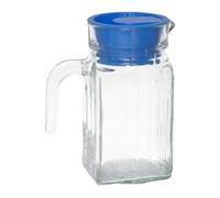 Tradineur - Jarra de cristal modelo "Frigo" - Capacidad de 500 ml -Recipiente para almacenar y servir toda clase de bebidas - 15 x 12 x 8 cm - Tapa Color Aleatorio