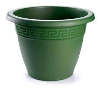 Tradineur - Maceta Redonda Terracota - Fabricado en Plástico - Macetero Apto para Exterior e Interior del hogar - Diámetro: 35 cm - Color Verde