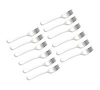 Tradineur - Pack de 12 Tenedores Lunch de Acero Inoxidable, Cubiertos clásicos para Postre, Tarta, Helado, Aptos para lavavajillas - 14,5 cm
