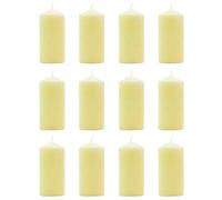 Tradineur - Pack de 12 velas bloque con aroma, velón de taco, cera perfumada, larga duración: 36 horas, aromaterapia, decoración del hogar (Vainilla - 11,8 x 5,6 cm)