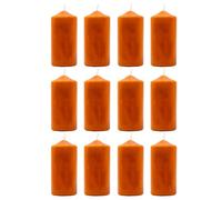 Tradineur - Pack de 12 Velas de Bloque con Aroma, velón Taco de Cera perfumada, Larga duración: 36 Horas, aromaterapia, decoración del hogar (Canela, 11,8 x 5,6 cm)