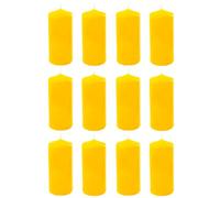 Tradineur - Pack de 12 Velas Taco con Aroma a cítricos, velón de Cera perfumada, Larga duración: 25 Horas, aromaterapia, decoración del hogar (Amarillo, Fantasía Cítrica, 10,5 x 4,5 cm)