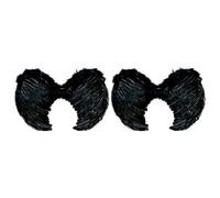 Tradineur - Pack de 2 Alas de ángel con Plumas y Tirantes elásticos, complemento para Disfraz de diablesa, Demonio, Halloween, Carnaval, Cosplay (Negro - 60 x 40 cm)