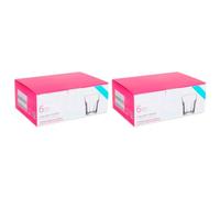 Tradineur - Pack de 2 Caja de 6 Vasos Modelo Aras - Capacidad: 200 ml - Fabricado en Vidrio Resistente - Apto para lavavajillas - Tamaño aprox: Ø 8 x 8 cm - 12 Uds Totales
