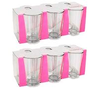 Tradineur - Pack de 2 Cajas de 6 Vasos Modelo Lara - 20,5 abricado en Vidrio Resistente - Apto para lavavajillas - 12 Uds Totales