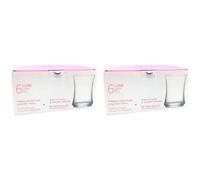 Tradineur - Pack de 2 Cajas de 6 Vasos Modelo Lune - Capacidad: 225 ml - Fabricado en Vidrio Resistente - Apto para lavavajillas - Tamaño Aprox: Ø 6,5 x 9 cm - 12 Uds Totales