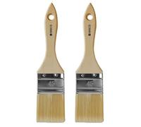 Tradineur - Pack de 2 paletinas para pintar, Nº 21, brocha plana, mango de madera y cerdas de fibra suave, uso universal, esmaltar, barnizar, retocar - 45 mm
