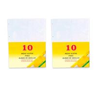 Tradineur - Pack de 2 Paquetes de 10 Hojas para álbum fotográfico de 4 Anillas, A4, aptas para fotografías de 10 x 15 cm, Doble Cara, 4 Espacios por Cada Lado, Guardar Fotos, Recuerdos