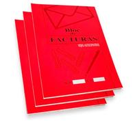 Tradineur - Pack de 3 Bloc de facturas ¼ - Registro de Venta, Gastos, inversión y factura recibidas. - Ideal para la gestión de la Tienda - 20,7 x 14,7 cm