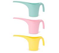 Tradineur - Pack de 3 Regaderas Modelo Alhelo - Fabricado en plástico - Capacidad de 1,75 litros - Ideal como Herramienta de jardín, diseño único y cómodo - 19,5 x 12 x 40 cm - Color Aleatorio