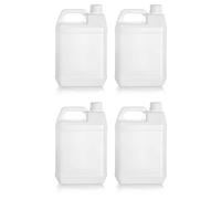Tradineur - Pack de 4 garrafas de plástico translúcido, aptas para Uso alimentario, bidón, Tangue, Jarra, Ideal para almacenar y Transportar Agua, Bebidas, líquidos (5 litros)