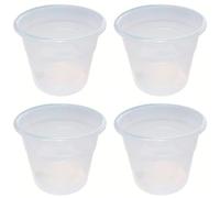 Tradineur - Pack de 4 macetas Redondas de plástico Transparente, Tiesto, macetero, Recipiente para Plantas, Flores, balcón, terraza, hogar, Interior o Exterior, 24 x 20 cm