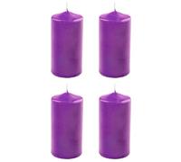 Tradineur - Pack de 4 velas bloque con aroma, velón taco de cera perfumada, larga duración: 36 horas, aromaterapia, decoración del hogar (Lavanda - 11,8 x 5,6 cm)
