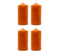 Tradineur - Pack de 4 velas de bloque con aroma, velón taco de cera perfumada, larga duración: 36 horas, aromaterapia, decoración del hogar (Canela, 11,8 x 5,6 cm)