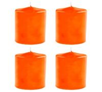 Tradineur - Pack de 4 velas taco con aroma a frutas tropicales, velón de cera perfumada, larga duración: 24 horas, aromaterapia, decoración del hogar (Naranja - Tropical Fruits - 7 x 5,6 cm)
