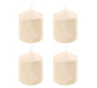 Tradineur - Pack de 4 velas taco con aroma a vainilla, velón de cera perfumada, larga duración: 24 horas, aromaterapia, decoración del hogar (Vanilla Cream - 7 x 5,6 cm)