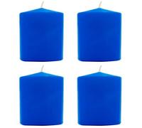 Tradineur - Pack de 4 Velas Taco con Aroma, velón de Cera perfumada, Larga duración: 24 Horas, aromaterapia, decoración del hogar (Azul, Frescor Marino/Aroma Limpio, 7 x 5,6 cm, Perfume Aleatorio)