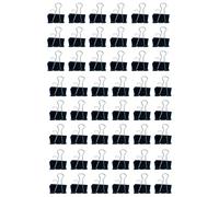 Tradineur - Pack de 48 pinzas sujetapapeles, brazos plegables de acero, sujeción de documentos, folios, clips para oficina (Negro, 32 mm)