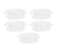 Tradineur - Pack de 5 Fiambreras para Tortillas - Fabricado en plástico - Capacidad de 3 litros - Apto para microondas y lavavajillas - 8,5 x 30 x 27,5 cm