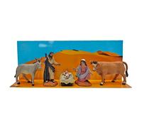 Tradineur - Pack de 5 Figuras del Portal, para completar tu belén navideño, de 8 cm, pintadas a Mano, con diseño Realista, Nacimiento, pastorcillo