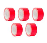Tradineur - Pack de 5 rollos de cinta americana, fuerte adherencia, universal, resistente, impermeable, corte fácil, reparar, sellar, reforzar, fijar, multiusos, bricolaje (Rojo - 48 mm x 18,3 m)