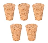 Tradineur - Pack de 5 Tapones cónicos de Corcho, Cerrar Botellas de Cristal, Botes, frascos, Vino, Aceite, Bares, restaurantes, hogar - 23 x 14 x 30 mm