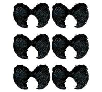 Tradineur - Pack de 6 Alas de ángel con Plumas y Tirantes elásticos, complemento para Disfraz de diablesa, Demonio, Halloween, Carnaval, Cosplay (Negro - 60 x 40 cm)