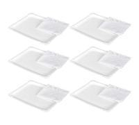 Tradineur - Pack de 6 bandejas y blondas rectangulares - Fabricación de cartón que incluyen blondas caladas 100% reciclables - Apto para uso alimentario - 31 x 38 cm - Color Blanco