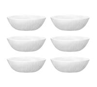 Tradineur - Pack de 6 Cuencos de Vidrio Opal, Modelo Coconut, Bol para Desayuno Extra Resistente, Apto para lavavajillas y microondas (Blanco - Ø 15,3 cm)