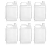 Tradineur - Pack de 6 garrafas de plástico translúcido, aptas para Uso alimentario, bidón, Tangue, Jarra, Ideal para almacenar y Transportar Agua, Bebidas, líquidos (5 litros)