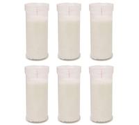 Tradineur - Pack de 6 velones de santo medianos, velas litúrgicas de parafina y cera vegetal, decoración de iglesias, cementerios, tumbas (Blanco, 13 cm)