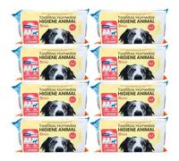 Tradineur - Pack de 8 Paquetes de Toallitas higiénicas para Mascotas - Segura para Todas Las Razas - Incluye 80 pequeñas / 40 Grandes por Paquete