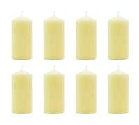 Tradineur - Pack de 8 Velas Bloque con Aroma, velón de Taco, Cera perfumada, Larga duración: 36 Horas, aromaterapia, decoración del hogar (Vainilla - 11,8 x 5,6 cm)