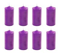 Tradineur - Pack de 8 velas bloque con aroma, velón taco de cera perfumada, larga duración: 36 horas, aromaterapia, decoración del hogar (Lavanda - 11,8 x 5,6 cm)