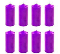 Tradineur - Pack de 8 velas taco con aroma a lavanda, velón de cera perfumada, larga duración: 25 horas, aromaterapia, decoración del hogar (Lila, Lavanda Spa, 10,5 x 4,5 cm)