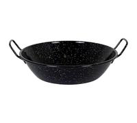 Tradineur - Paellera Honda esmaltada - Fabricado en España - Apta para Gas, vitrocerámica, Cocina eléctrica y lavavajillas (Negro, Ø 40 cm)