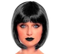 Tradineur - Peluca Bob morena para mujer, fibra sintética, complemento para disfraz de carnaval, Halloween, cosplay, fiestas (Adulto)