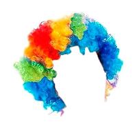 Tradineur - Peluca Multicolor de Payaso para jóvenes y Adultos, complemetos de Disfraces para Carnaval, Halloween u Otras Celebraciones. 29 x 23 x 4 cm.
