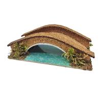 Tradineur - Puente con río para Portal de belén, Corcho, Adorno para Nacimiento, Pesebre, Navidad, decoración Tradicional, Fabricado en España, 16 x 9 x 5 cm