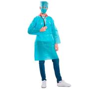 Tradineur - Set de cirujano, incluye gorro, mascarilla, estetoscopio y reflector, disfraz, carnaval, Halloween, cosplay (Talla única - Adulto - 4 piezas)