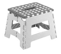 Tradineur - Taburete Plegable Multiusos - PVC - Antideslizante - Altillo para Cocina o Baño - Reposapiés - Máximo 150 kg (Blanco - 18 x 21 x 17 cm)