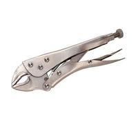 Tradineur - Tenaza grip ajustable, alicate de bloqueo, mordaza con mandíbula curvada, multiusos, sujeción de tubos, tuercas, bricolaje, taller - 175 mm