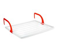 Tradineur - Tendedero plegable para radiador, resina - 4 metros de tendido - Fabricado en España - Soporte para tender ropa (Blanco y rojo - 62,5 x 49,5 x 17 cm)