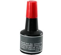 Tradineur - Tinta para tampones y sellos, tinta de sellar sin aceite, apta para sellos de oficina, entintado manual (Rojo, 30 ml)