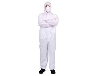 Tradineur - Traje Protector de Trabajo, Mono desechable, Integral, Multiusos, protección, Bricolaje, Pintura, mecánica (Blanco - Talla única - Unisex)