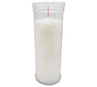 Tradineur - Velón de santo de parafina y cera vegetal, vela litúrgica, decoración de iglesias, cementerios, tumbas (Blanco, 16 cm)